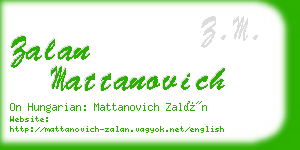 zalan mattanovich business card